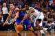 BOSTON, MA - DECEMBER 13: Jordan Crawford #27 of the Boston Celtics and Pablo Prigioni #9 of the New York Knicks reach for a loose ball in the second half during the game at TD Garden on December 13, 2013 in Boston, Massachusetts. NOTE TO USER: User expr