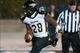 Dec 13, 2013; Charleston, IL, USA; Towson Tigers running back Terrance West (28) scores a touchdown during the fourth quarter against the Eastern Illinois Panthers at O'Brien Field. Mandatory Credit: Bradley Leeb-USA TODAY Sports