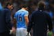 MANCHESTER, ENGLAND - DECEMBER 14: Sergio Aguero of Manchester City receives treatment during the Barclays Premier League match between Manchester City and Arsenal at Etihad Stadium on December 14, 2013 in Manchester, England. (Photo by Richard Heathcote/