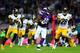 LONDON, ENGLAND - SEPTEMBER 29: Wide receiver Greg Jennings #15 of the Minnesota Vikings outpaces cornerback Cortez Allen #28 of the Pittsburgh Steelers turnover score a 70yd touchdown during the NFL International Series game between Pittsburgh Steelers