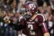 COLLEGE STATION, TX - NOVEMBER 09: Johnny Manziel #2 of the Texas A&M Aggies celebrates a touchdown pass in the third quarter during the game against the Mississippi State Bulldogs at Kyle Field on November 9, 2013 in College Station, Texas. (Photo by S