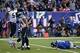 Dec 15, 2013; East Rutherford, NJ, USA; Seattle Seahawks outside linebacker Bruce Irvin (51) and middle linebacker Bobby Wagner (54) celebrate a sack on New York Giants quarterback Eli Manning (10) during the first half at MetLife Stadium. Mandatory Credi