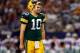 ARLINGTON, TX - DECEMBER 15: Quarterback Matt Flynn #10 of the Green Bay Packers looks on against the Dallas Cowboys during a game at AT&T Stadium on December 15, 2013 in Arlington, Texas. (Photo by Tom Pennington/Getty Images)