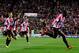 SUNDERLAND, ENGLAND - DECEMBER 04: Jozy Altidore (R) of Sunderland celebrates with team mates after scoring a goal during the Barclays Premier League match between Sunderland and Chelsea at the Stadium of Light on December 4, 2013 in Sunderland, England.