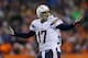 DENVER, CO - DECEMBER 12: Philip Rivers #17 of the San Diego Chargers reacts to a second quarter call during their game against the Denver Broncos at Sports Authority Field at Mile High on December 12, 2013 in Denver, Colorado. (Photo by Justin Edmonds