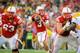 LINCOLN, NE - SEPTEMBER 7: Quarterback Taylor Martinez #3 of the Nebraska Cornhuskers looks down field against the Southern Miss Golden Eagles during their game at Memorial Stadium on September 7, 2013 in Lincoln, Nebraska. (Photo by Eric Francis/Getty Im
