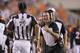 CINCINNATI, OH - SEPTEMBER 1: Cincinnati Bengals defensive coordinator Mike Zimmer argues with head linesman Kent Payne #79 during an NFL preseason game against the Indianapolis Colts at Paul Brown Stadium on September 1, 2011 in Cincinnati, Ohio. The Col