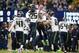 EAST RUTHERFORD, NJ - DECEMBER 15: Cornerback Richard Sherman #25 of the Seattle Seahawks celebrates after an interception in the 1st half against the New York Giants at MetLife Stadium on December 15, 2013 in East Rutherford, New Jersey. (Photo by Ron An