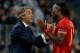 TURIN, ITALY - OCTOBER 02: Galatasaray AS coach Roberto Mancini (L) has words with Didier Drogba during UEFA Champions League Group B match between Juventus and Galatasaray AS at Juventus Arena on October 2, 2013 in Turin, Italy. (Photo by Claudio Villa