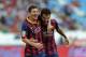 ALMERIA, SPAIN - SEPTEMBER 28: Lionel Messi (L) celebrates with Cesc Fabregas after scoring FC Barcelona's opening goal during the La Liga match between UD Almeria and FC Barcelona on September 28, 2013 in Almeria, Spain. (Photo by Denis Doyle/Getty Ima