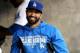 LOS ANGELES, CA - OCTOBER 07: Matt Kemp #27 of the Los Angeles Dodgers in the dugout before the Dodgers take on the Atlanta Braves in Game Four of the National League Division Series at Dodger Stadium on October 7, 2013 in Los Angeles, California. Kemp i
