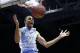 Nov 24, 2013; Uncasville, CT, USA; North Carolina Tar Heels forward Brice Johnson (11) dunks the ball against the Louisville Cardinals during the second half at Mohegan Sun Arena. Mandatory Credit: Mark L. Baer-USA TODAY Sports