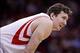 Nov 23, 2013; Houston, TX, USA; Houston Rockets center Omer Asik (3) during the fourth quarter at Toyota Center. Mandatory Credit: Andrew Richardson-USA TODAY Sports