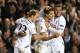 LONDON, ENGLAND - NOVEMBER 07: Erik Lamela of Spurs celebrates scoring their first goal with Kyle Walker and Christian Eriksen of Spurs during the UEFA Europa League Group K match between Tottenham Hotspur FC and FC Sheriff at White Hart Lane on Novembe