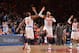 NEW YORK, NY - DECEMBER 16: Carmelo Anthony #7 and J.R. Smith #8 of the New York Knicks celebrate during the game against the Washington Wizards on December 16, 2013 at Madison Square Garden in New York City, New York. NOTE TO USER: User expressly acknowl