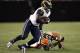 CLEVELAND, OH - AUGUST 08: Running back Zac Stacy #30 of the St. Louis Rams runs the ball by linebacker Tank Carder #59 of the Cleveland Browns at FirstEnergy Stadium on August 8, 2013 in Cleveland, Ohio. (Photo by Matt Sullivan/Getty Images)