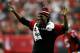 ATLANTA, GA - OCTOBER 20: Roddy White #84 of the Atlanta Falcons reacts after a touchdown by Jacquizz Rodgers #32 against the Tampa Bay Buccaneers at Georgia Dome on October 20, 2013 in Atlanta, Georgia. (Photo by Kevin C. Cox/Getty Images)
