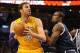 Dec 13, 2013; Oklahoma City, OK, USA; Los Angeles Lakers center Pau Gasol (16) dribbles the ball against Oklahoma City Thunder power forward Serge Ibaka (9) during the first quarter at Chesapeake Energy Arena. Mandatory Credit: Mark D. Smith-USA TODAY Spo