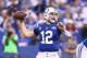 INDIANAPOLIS, IN - DECEMBER 15: Andrew Luck #12 of the Indianapolis Colts throws a pass during the NFL game against the Houston Texans at Lucas Oil Stadium on December 15, 2013 in Indianapolis, Indiana. (Photo by Andy Lyons/Getty Images)