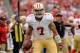 TAMPA, FL - DECEMBER 15: Colin Kaepernick #7 of the San Francisco 49ers reacts to a first down against the Tampa Bay Buccaneers during a game at Raymond James Stadium on December 15, 2013 in Tampa, Florida. San Francisco won the game 33-14. (Photo by S