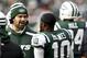 EAST RUTHERFORD, NJ - DECEMBER 1: Mark Sanchez #6 of the New York Jets talks to Santonio Holmes #10 of the New York Jets during their game against the Miami Dolphins at MetLife Stadium on December 1, 2013 in East Rutherford, New Jersey. (Photo by Jeff
