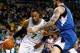 BOSTON, MA - DECEMBER 16: Jared Sullinger #7 of the Boston Celtics drives to the basket in front of Nikola Pekovic #14 of the Minnesota Timberwolves in the first quarter during the game at TD Garden on December 16, 2013 in Boston, Massachusetts. NOTE TO U