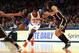 NEW YORK, NY - NOVEMBER 20: Iman Shumpert #21 of the New York Knicks dribbles the ball against Chris Copeland #22 of the Indiana Pacers at Madison Square Garden on November 20, 2013 in New York City. NOTE TO USER: User expressly acknowledges and agrees th