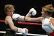 Tonya Harding's post-Olympics life has include a boxing stint. Here she takes a right from Samantha Browning in 2003.