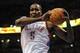 Dec 15, 2013; Oklahoma City, OK, USA; Oklahoma City Thunder center Kendrick Perkins (5) grabs a rebound in action against the Orlando Magic during the second quarter at Chesapeake Energy Arena. Mandatory Credit: Mark D. Smith-USA TODAY Sports