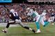 Dobson (17) proved his worth against the Dolphins once before. His absence may have been missed on Sunday.