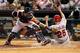 Jun 28, 2013; Houston, TX, USA; Los Angeles Angels pinch runner Peter Bourjos (25) slides safely past Houston Astros catcher Jason Castro (15) to score a run in the 8th inning at Minute Maid Park. Mandatory Credit: Troy Taormina-USA TODAY Sports