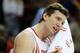 HOUSTON, TX - NOVEMBER 19: Omer Asik #3 of the Houston Rockets waits on the court during the game against the Boston Celtics at the Toyota Center on November 19, 2013 in Houston, Texas. NOTE TO USER: User expressly acknowledges and agrees that, by downlo