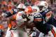 Former Auburn DL Nick Fairley (90), LB Josh Bynes (17) and DL Michael Goggans (49)