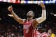 Dec 14, 2013; Miami, FL, USA; Miami Heat shooting guard Dwyane Wade (3) reacts prior to a game against the Cleveland Cavaliers at American Airlines Arena. Mandatory Credit: Steve Mitchell-USA TODAY Sports