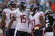 JACKSONVILLE, FL - OCTOBER 07: Alshon Jeffery #17 of the Chicago Bears is congratulated by Brandon Marshall #15 after scoring a touchdown during a game against the Jacksonville Jaguars at EverBank Field on October 7, 2012 in Jacksonville, Florida. (Pho