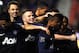 STOKE ON TRENT, ENGLAND - DECEMBER 18: Patrice Evra of Manchester United celebrates scoring his team's second goal with his team-mates during the Capital One Cup Quarter Final match between Stoke City and Manchester United at the Britannia Stadium on Dec