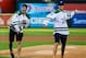 Sep 25, 2013; Arlington, TX, USA; Dallas Stars hockey players Tyler Seguin(91) and Jamie Benn (14) throw out the first pitch before the game against the Houston Astros at Rangers Ballpark in Arlington. Mandatory Credit: Kevin Jairaj-USA TODAY Sports