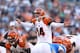SAN DIEGO, CA - DECEMBER 01: Quarterback Andy Dalton #14 of the Cincinnati Bengals calls signals in the game with the San Diego Chargers at Qualcomm Stadium on December 1, 2013 in San Diego, California. The Bengals won 17-10. (Photo by Stephen Dunn/Gett