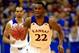 LAWRENCE, KS - NOVEMBER 22: Andrew Wiggins #22 of the Kansas Jayhawks in action during the game against the Towson Tigers at Allen Fieldhouse on November 22, 2013 in Lawrence, Kansas. (Photo by Jamie Squire/Getty Images)