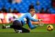 MANCHESTER, ENGLAND - DECEMBER 14: Joe Hart of Manchester City warms up during the Barclays Premier League match between Manchester City and Arsenal at Etihad Stadium on December 14, 2013 in Manchester, England. (Photo by Richard Heathcote/Getty Images)
