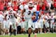 JACKSONVILLE, FL - NOVEMBER 02: Todd Gurley #3 of the Georgia Bulldogs runs for yardage during the game against the Florida Gators at EverBank Field on November 2, 2013 in Jacksonville, Florida. (Photo by Sam Greenwood/Getty Images)