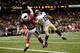 NEW ORLEANS, LA - SEPTEMBER 22: Tyrann Mathieu #32 of the Arizona Cardinals intercepts a ball in the endzone over Lance Moore #16 of the New Orleans Saints at the Mercedes-Benz Superdome on September 22, 2013 in New Orleans, Louisiana. (Photo by Chris