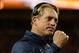November 17, 2013; Denver, CO, USA; Denver Broncos interim head coach Jack Del Rio celebrates after the Broncos scored a touchdown during the third quarter against the Kansas City Chiefs at Sports Authority Field at Mile High. The Broncos defeated the Chi