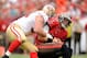 Justin Smith collapsed the pocket on multiple occasions for he and Aldon Smith's sack-craving benefit.