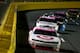 CONCORD, NC - OCTOBER 11: Kyle Larson, driver of the #32 Target Chevrolet, leads a pack of cars during the NASCAR Nationwide Series Dollar General 300 at Charlotte Motor Speedway on October 11, 2013 in Concord, North Carolina. (Photo by Jonathan Ferrey/