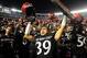 Nov 23, 2013; San Diego, CA, USA; San Diego State defensive back Rene Siluano (39) celebrates an overtime win against the Boise State Broncos at Qualcomm Stadium. The Aztecs won 34-31. Mandatory Credit: Christopher Hanewinckel-USA TODAY Sports