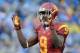 PASADENA, CA - NOVEMBER 17: Marqise Lee #9 of the USC Trojans reacts to the crowd during a 38-28 loss to the UCLA Bruins at Rose Bowl on November 17, 2012 in Pasadena, California. (Photo by Harry How/Getty Images)