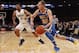 Dec 19, 2013; New York, NY, USA; UCLA Bruins guard Bryce Alford (20) dribbles the ball around Duke Blue Devils forward Jabari Parker (1) during the second half at Madison Square Garden. The Blue Devils won 80-63. Mandatory Credit: Adam Hunger-USA TODAY Sp