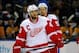 Nov 24, 2013; Buffalo, NY, USA; Detroit Red Wings left wing Henrik Zetterberg (40) against the Buffalo Sabres at First Niagara Center. Mandatory Credit: Timothy T. Ludwig-USA TODAY Sports