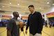 SHANGHAI, CHINA - OCTOBER 17: Legend Yao Ming chats with Kobe Bryant of the Los Angeles Lakers during the NBA Cares Special Olympics Clinic as part of the 2013 Global Games on October 17, 2013 at the Oriental Sports Center in Shanghai, China. NOTE TO USER